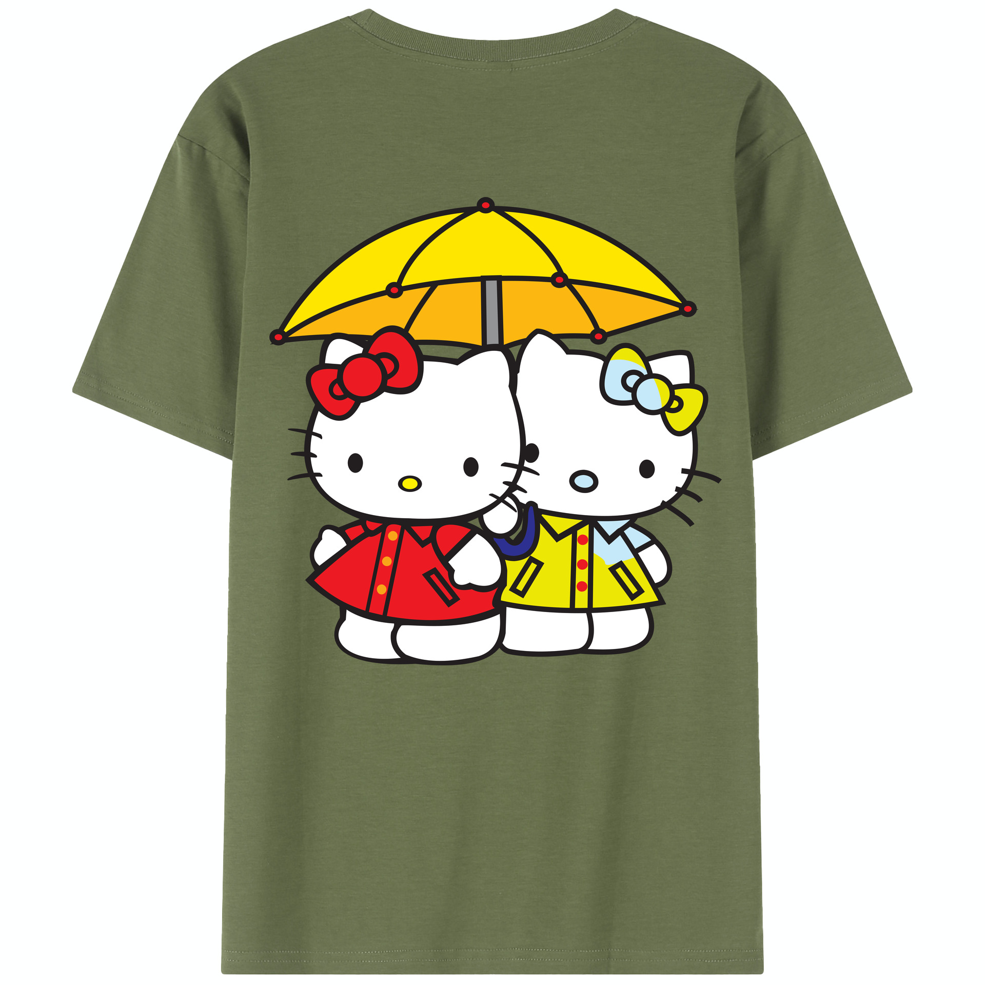 （画像用） Hello Kitty ハローキティ 綿100％半袖Tシャツ（背面プリント）
